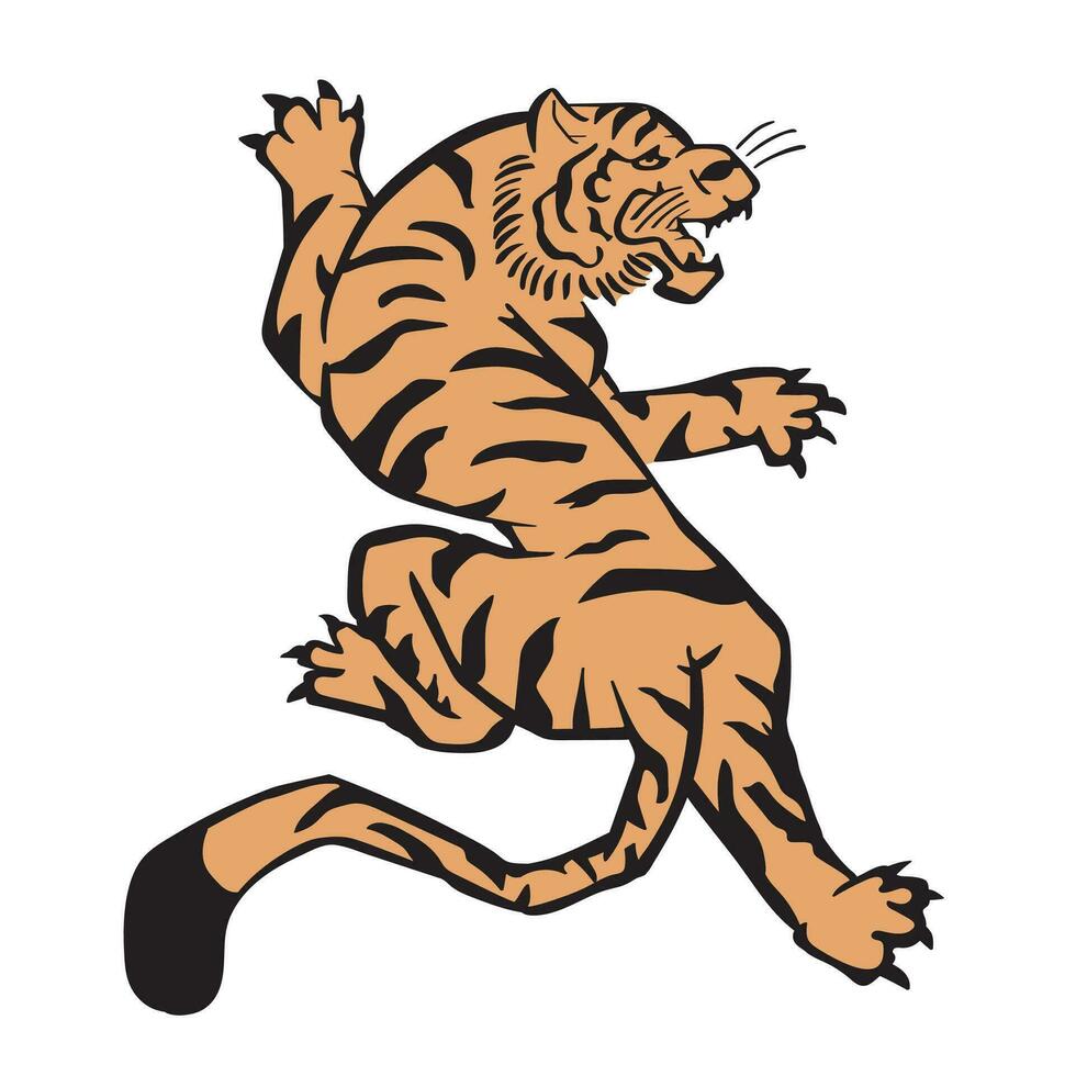 royal tiger The tiger is staring at its prey. Hunter concept vector