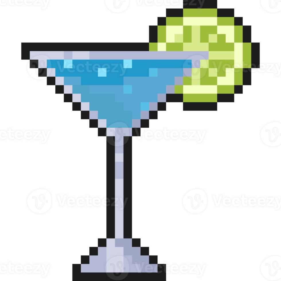 Pixel art a glass of mocktail png