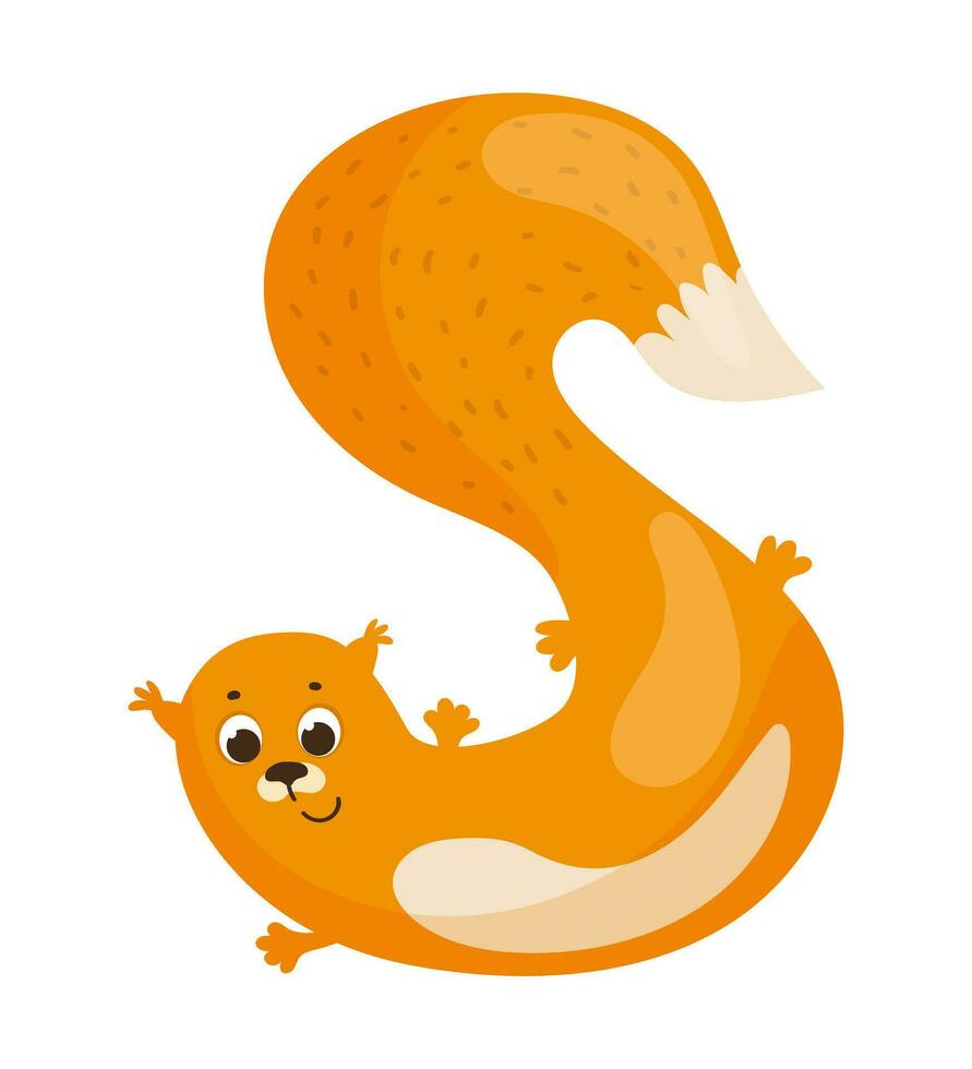 English Letter in the Form of the Animal vector