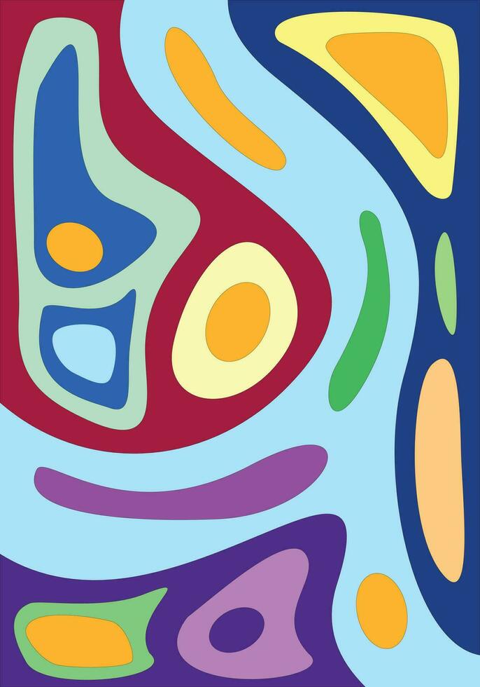 Hand drawn flat groovy psychedelic Cover vector