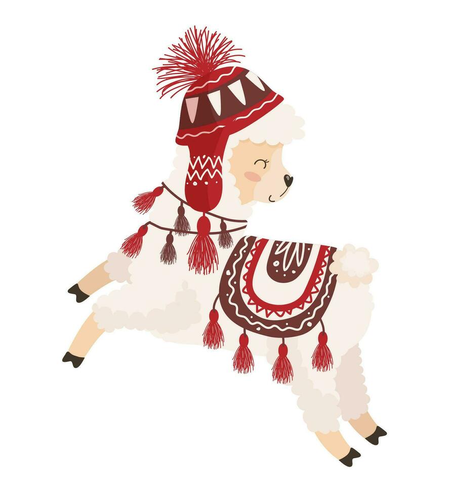 Illustration of a cute Llama vector