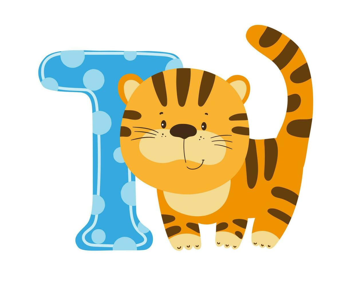 English Letter with Animal vector