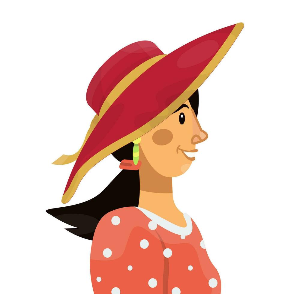 vector plano ilustración de retrato de mujer o muchacha. avatar de moderno femenino.