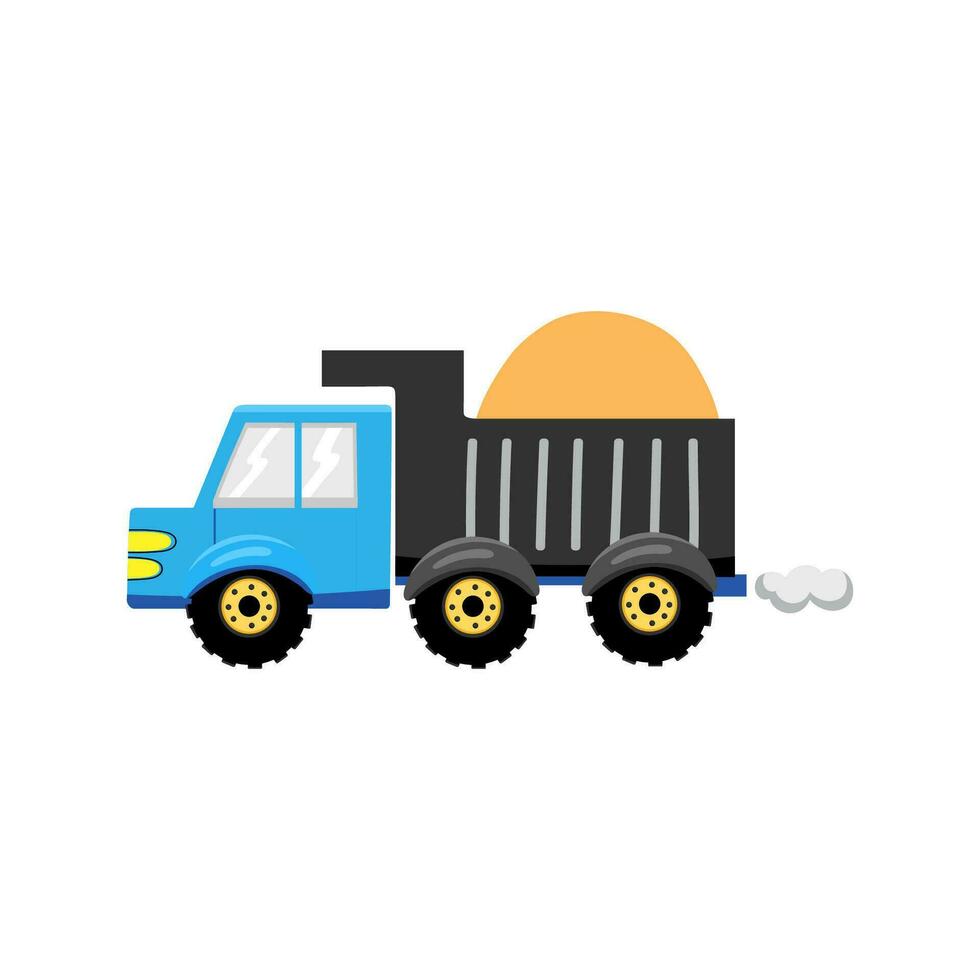 Illustration with cars truck on white background. Kids cars for design of children's rooms, clothing, textiles. Vector