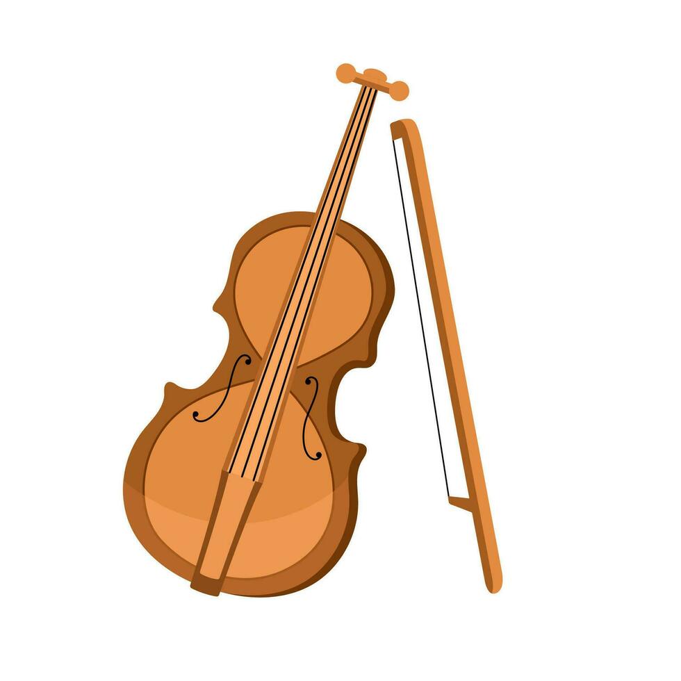 Violin. Vector illustration of a violin isolated on white background