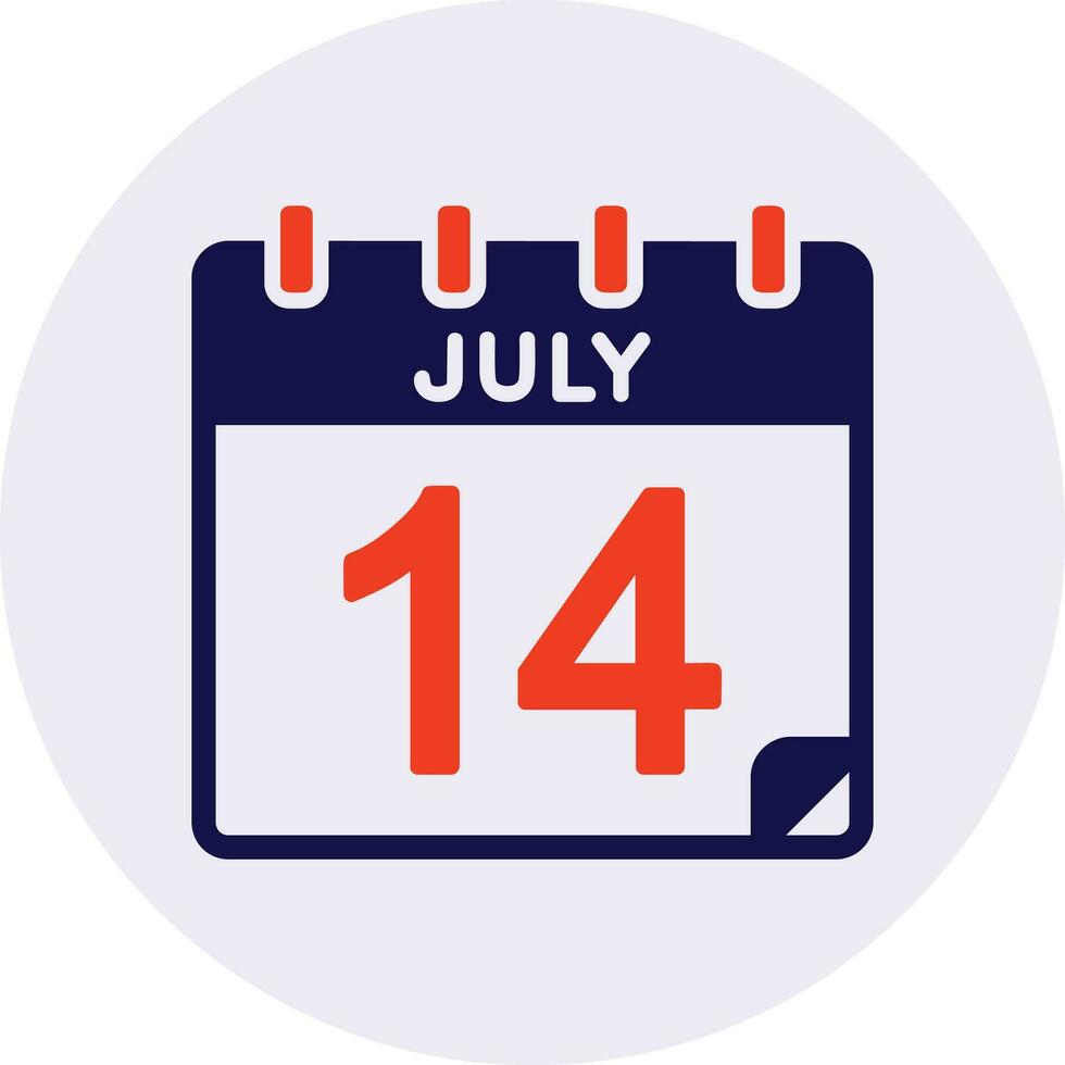 14 July Vector Icon