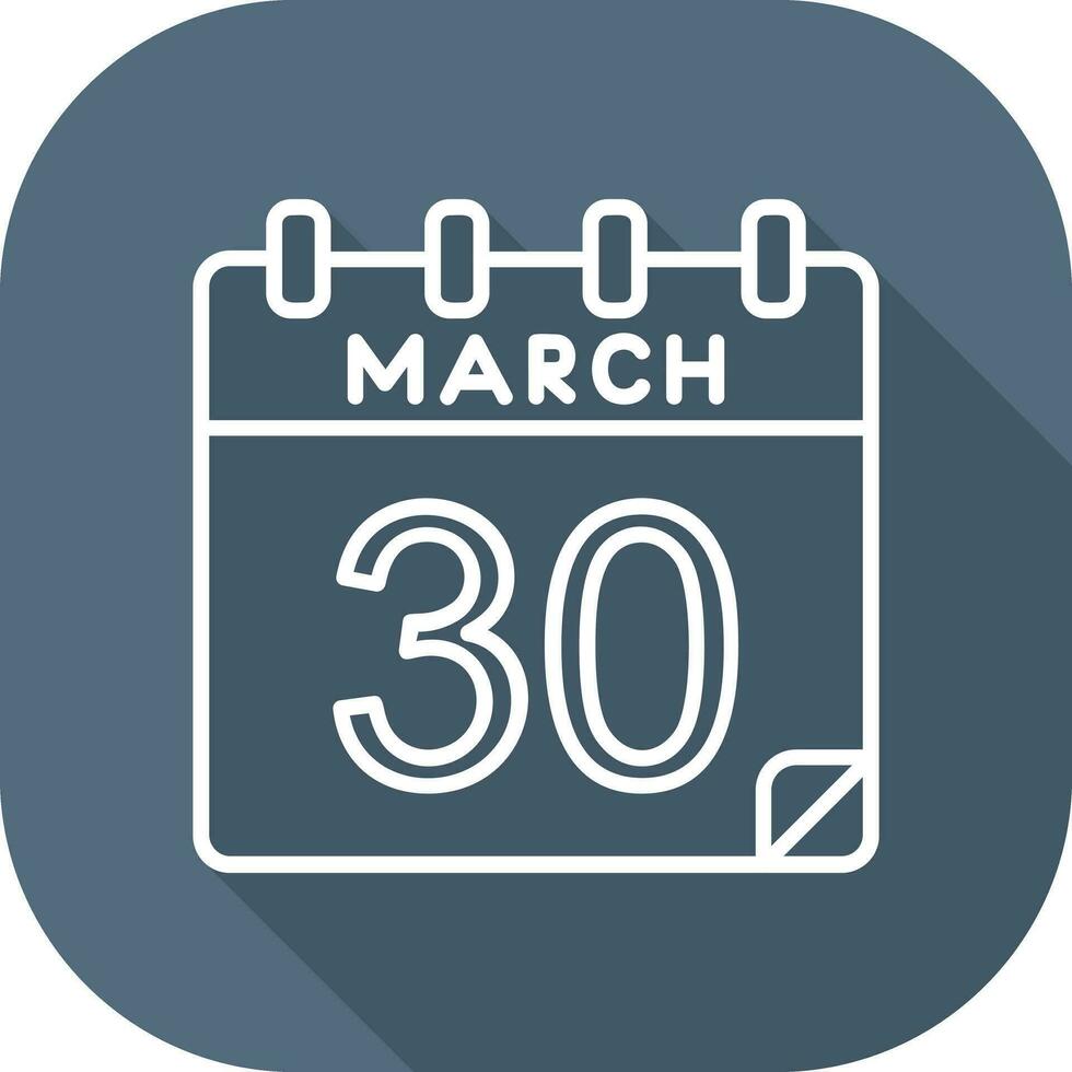 30 marzo vector icono