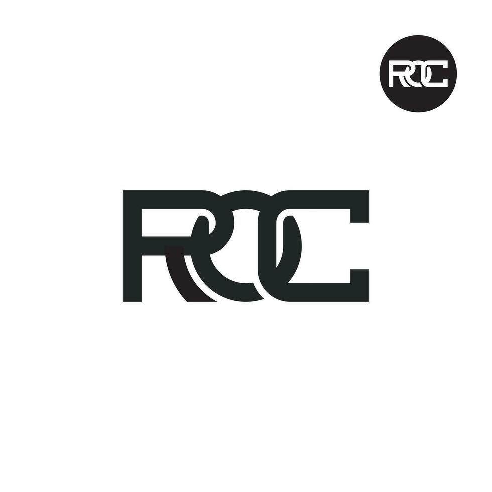 letra roc monograma logo diseño vector