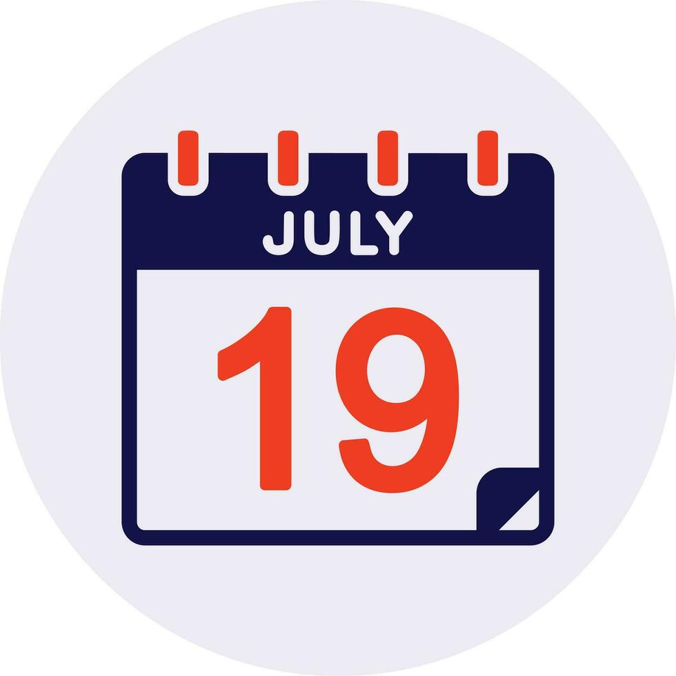 19 July Vector Icon