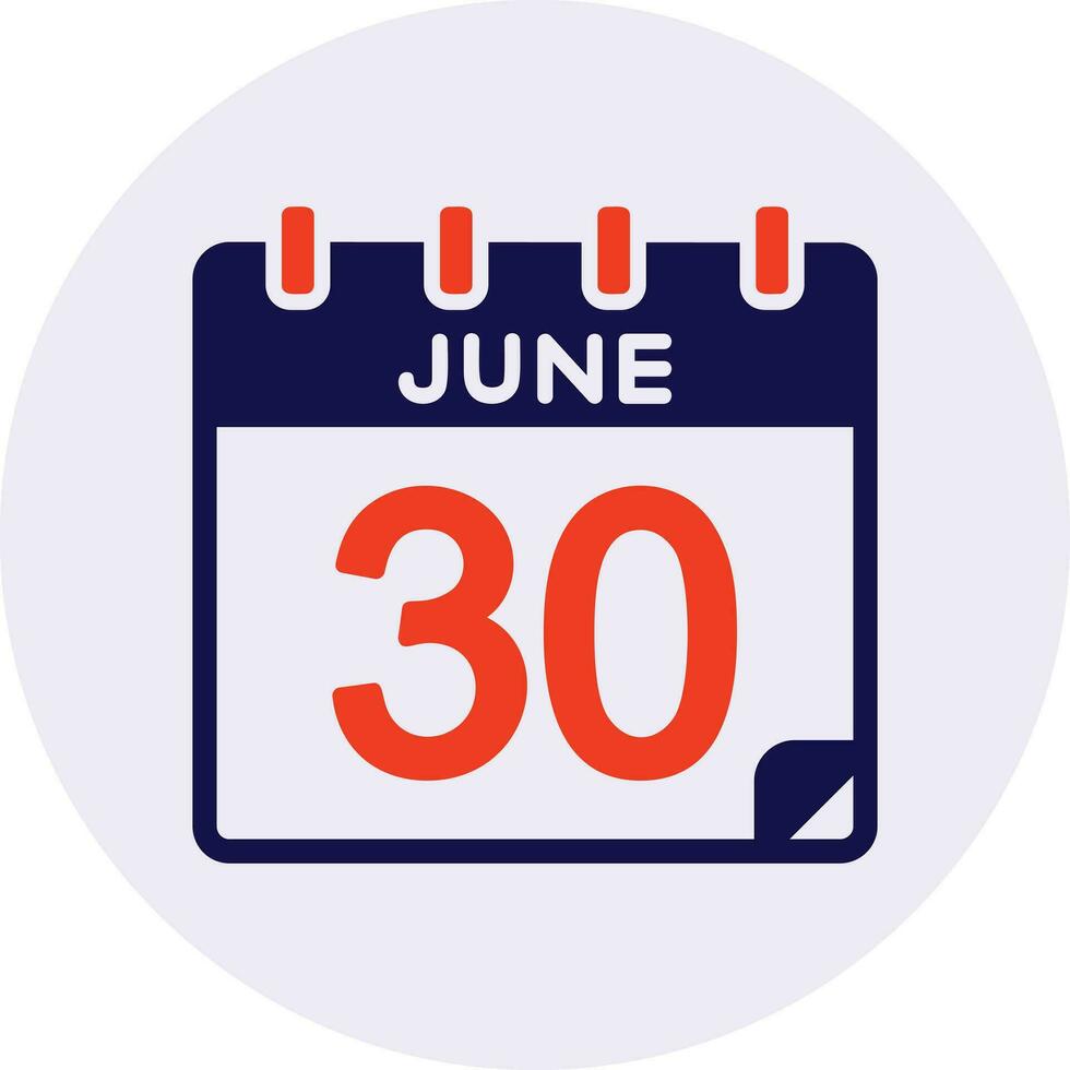 30 June Vector Icon