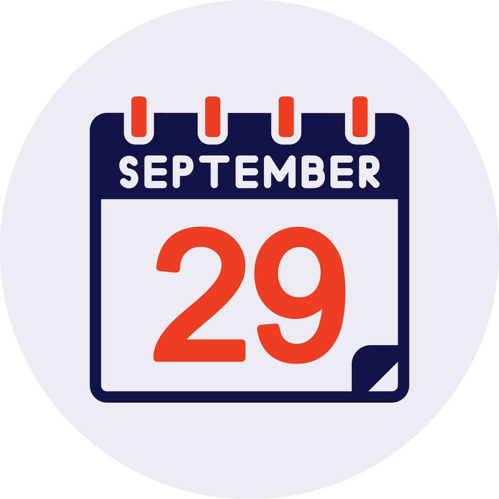 29 September Vector Icon