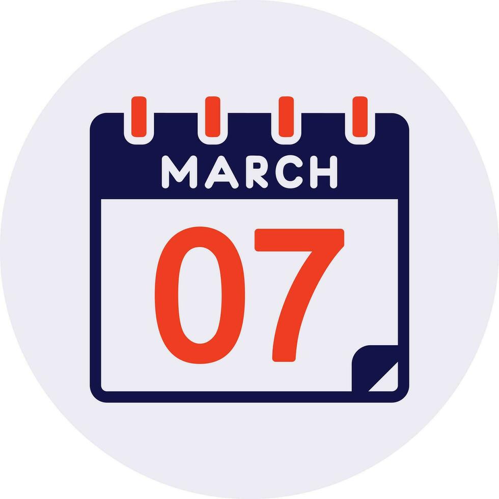 7 March Vector Icon