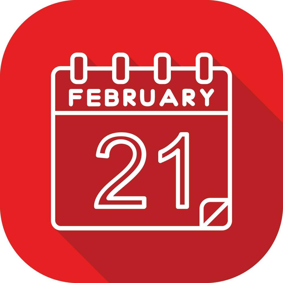 21 February Vector Icon