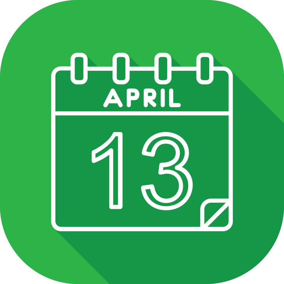 13 April Vector Icon