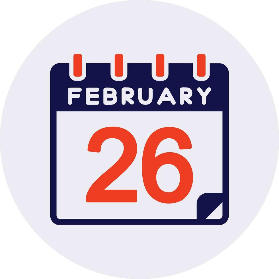 26 February Vector Icon