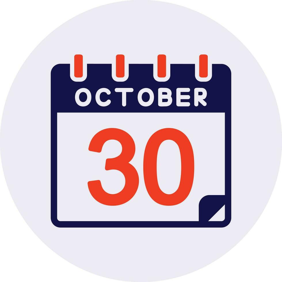 30 October Vector Icon