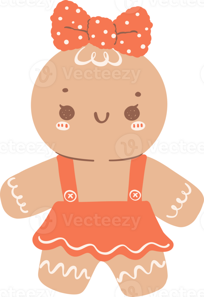 Cute gingerbread girl 31762575 PNG