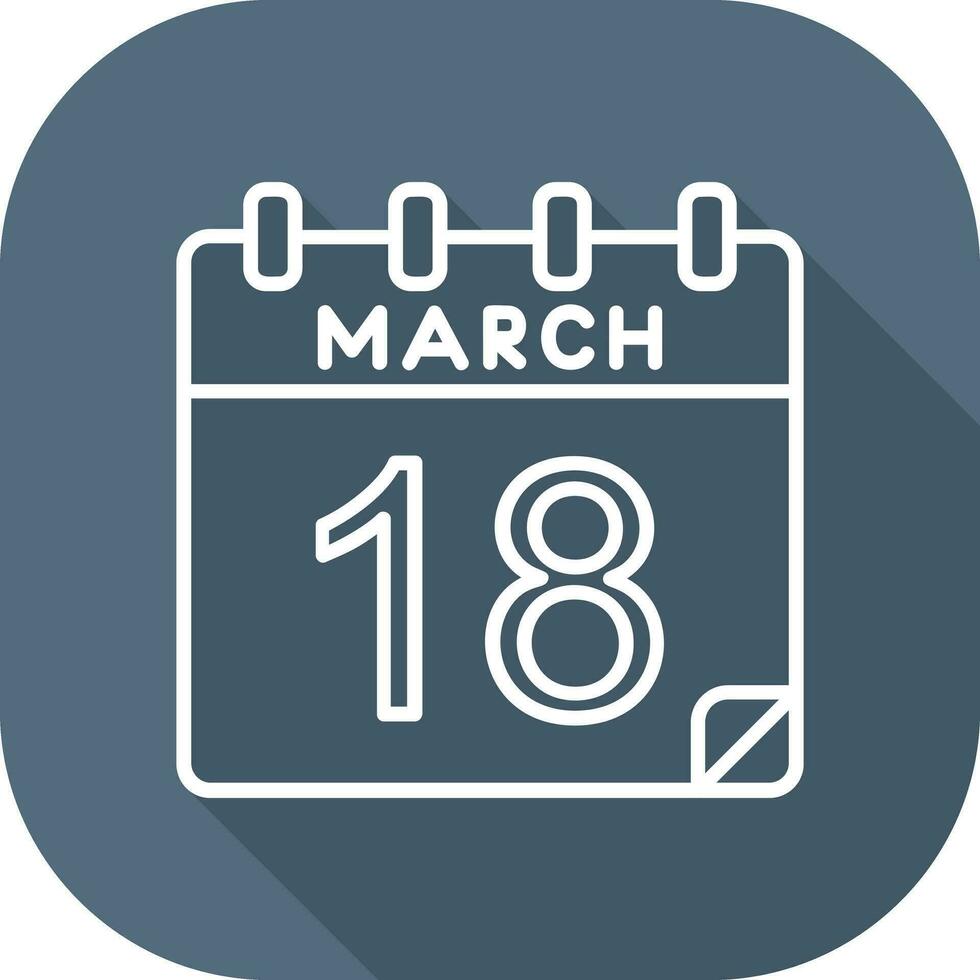 18 March Vector Icon