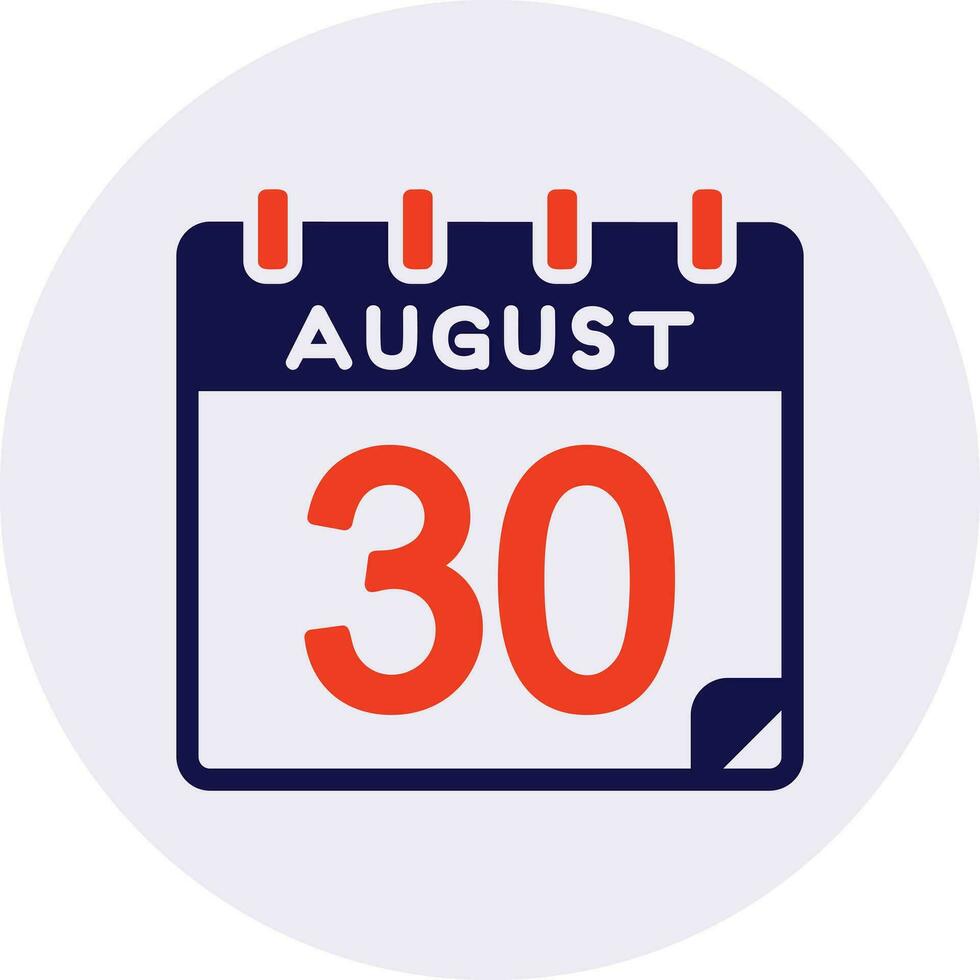 30 August Vector Icon