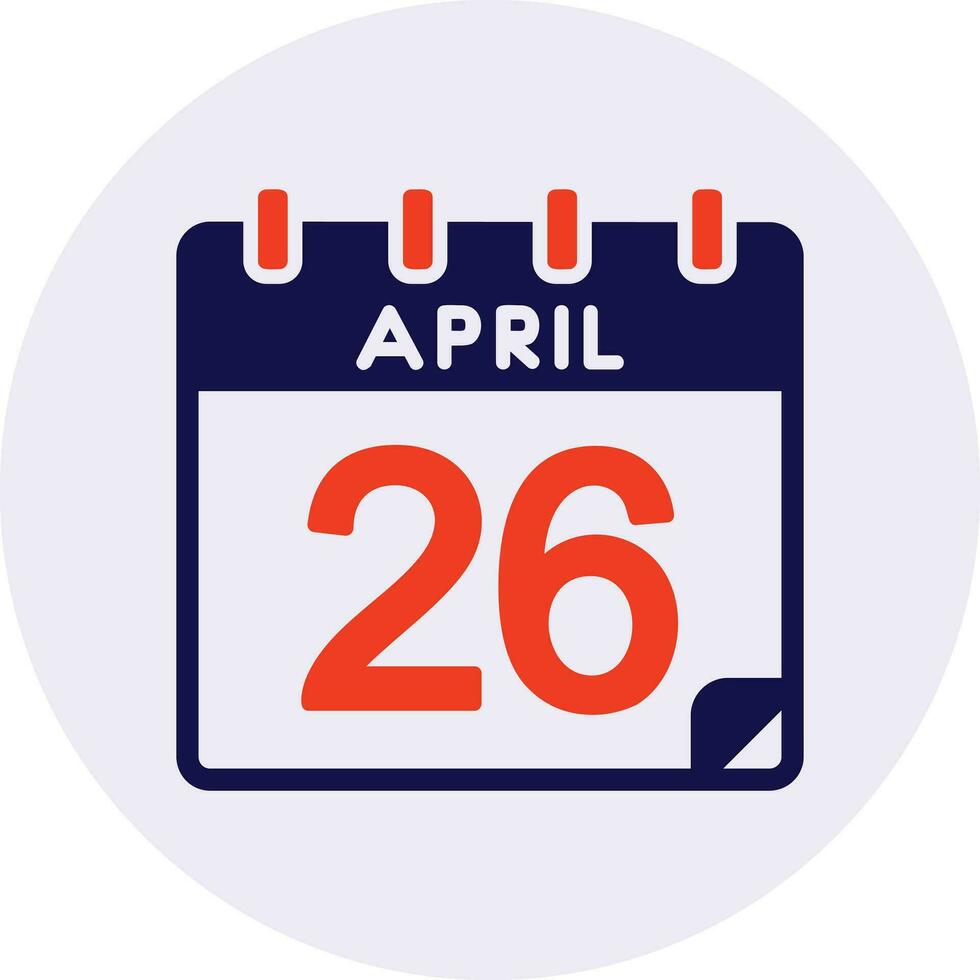 26 April Vector Icon