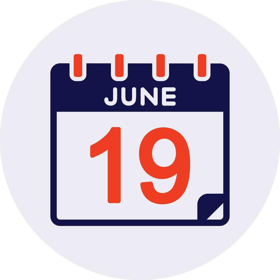 19 June Vector Icon