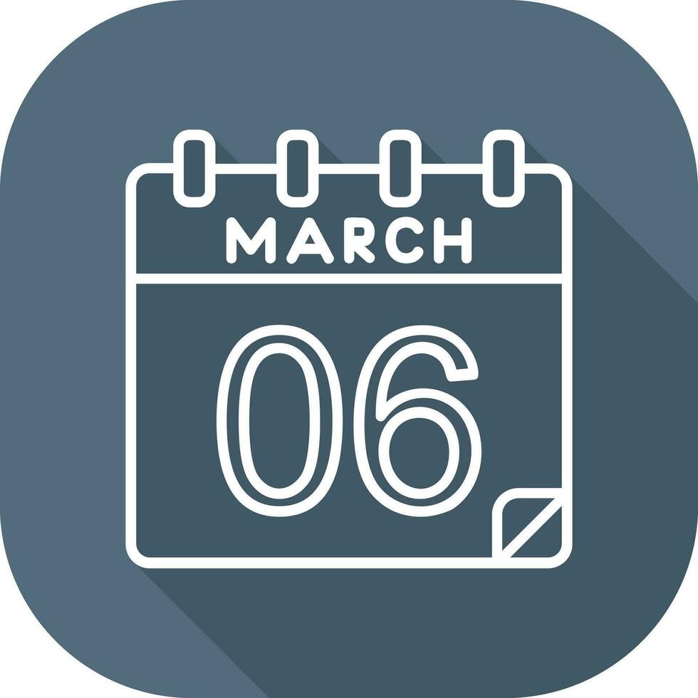 6 March Vector Icon