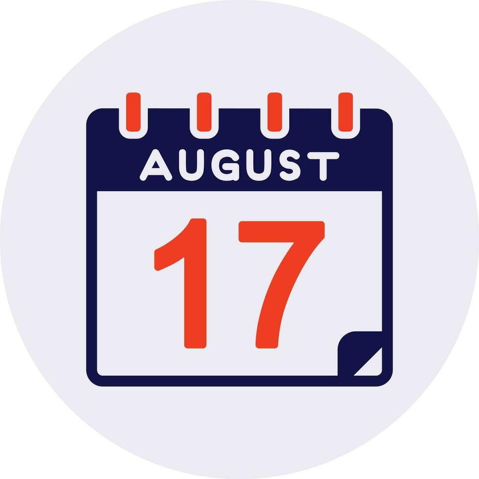 17 August Vector Icon
