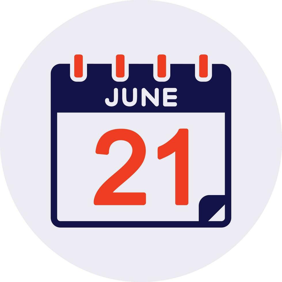21 June Vector Icon