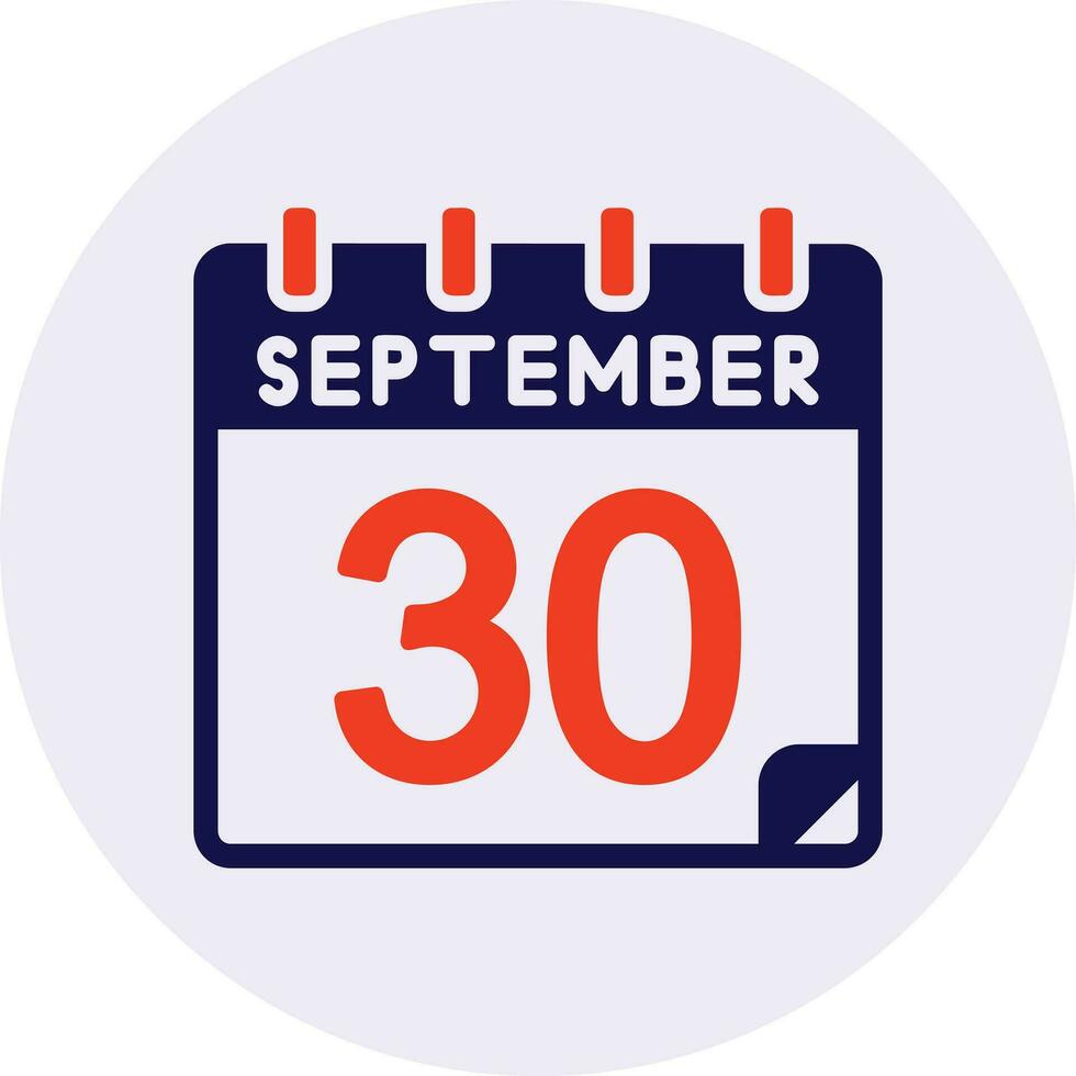 30 September Vector Icon