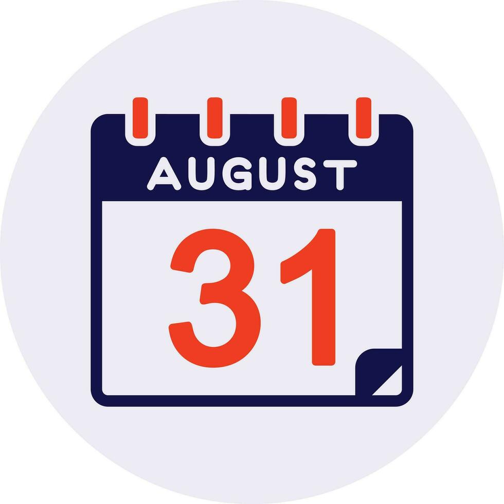 31 August Vector Icon