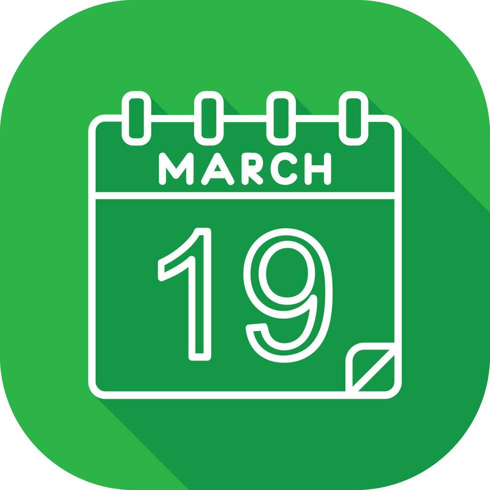 19 March Vector Icon