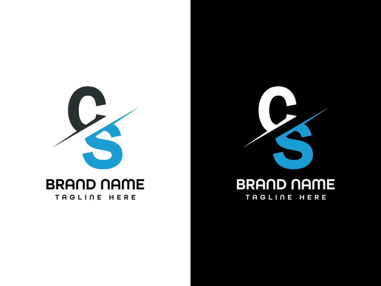 CS Letter Logo Design vector