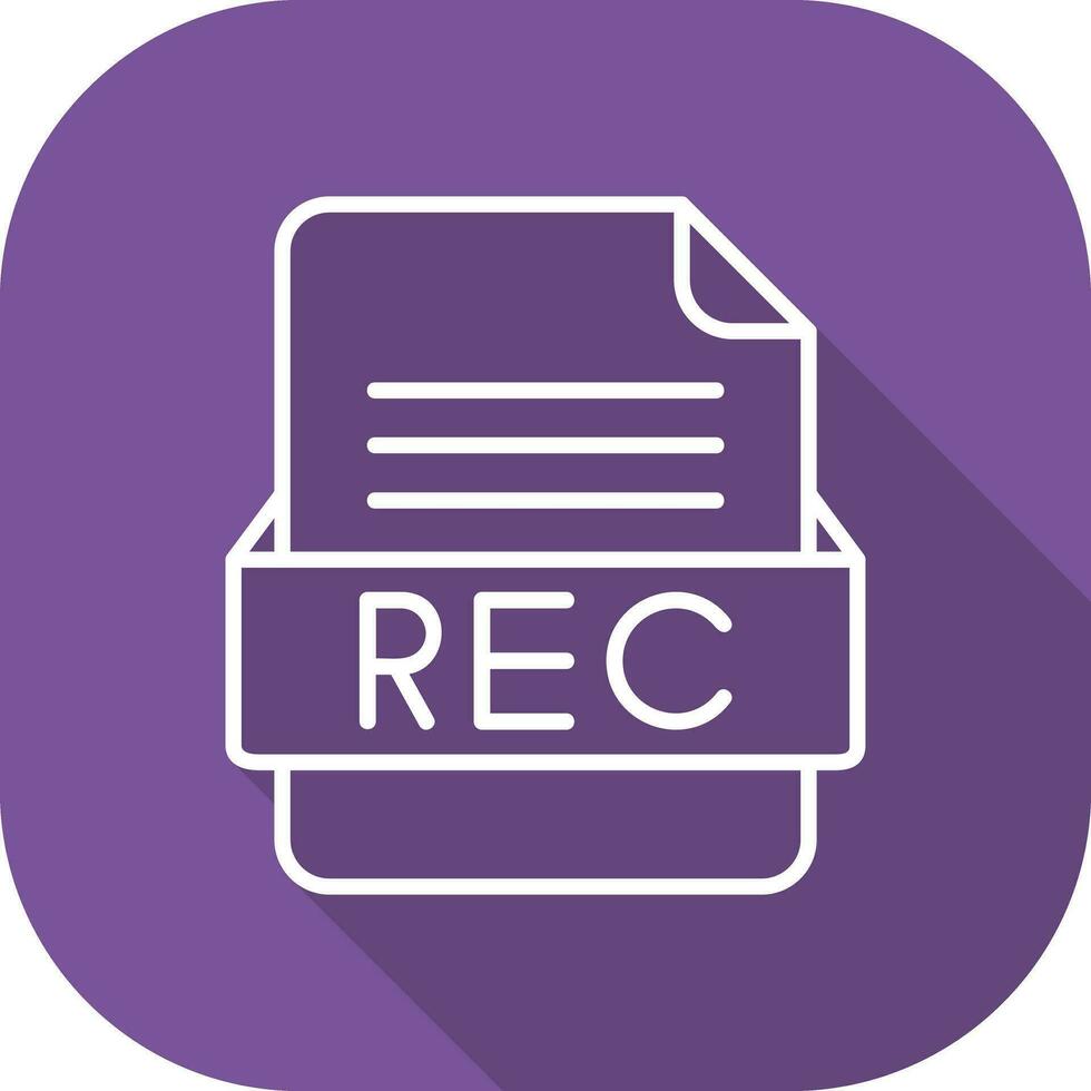 REC File Format Vector Icon