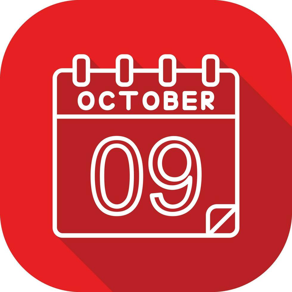 9 9 octubre vector icono