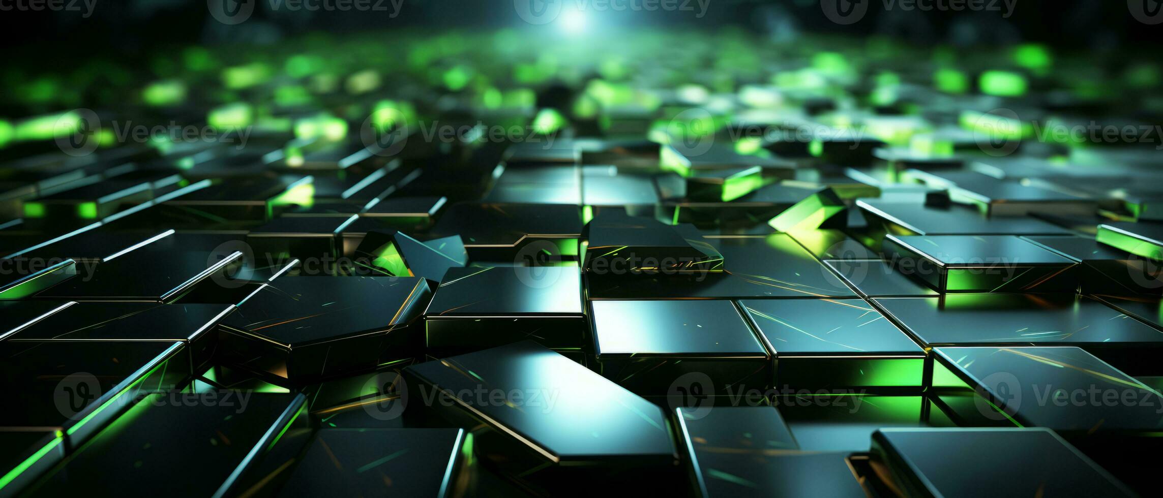 Abstract glowing cubes in space. Futuristic background with glowing cubes. AI Generated. photo