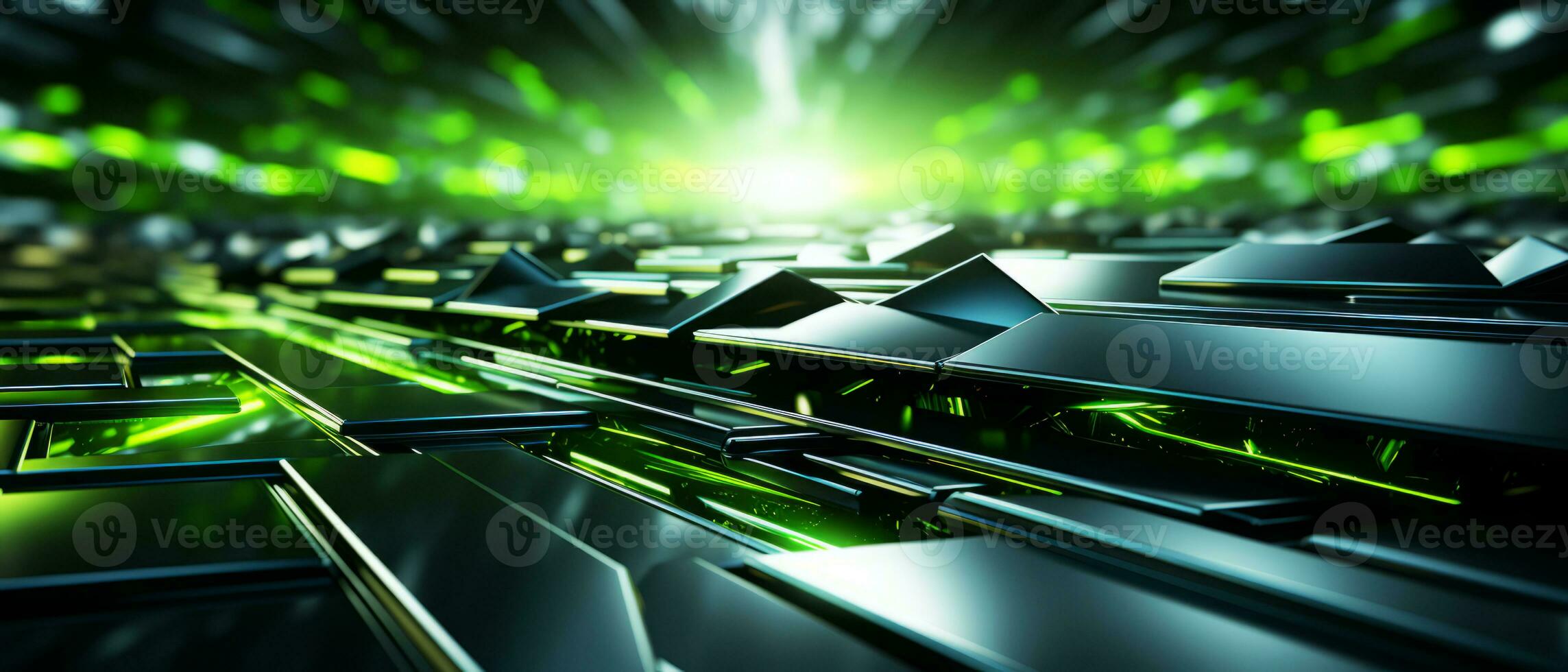Abstract glowing cubes in space. Futuristic background with glowing cubes. AI Generated. photo