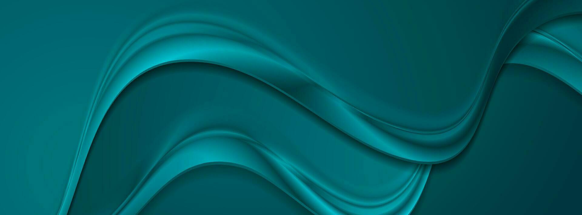 Turquoise abstract smooth wavy background vector