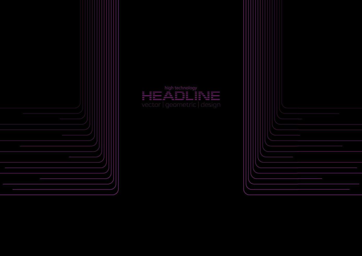 Dark violet minimal lines abstract futuristic tech background vector