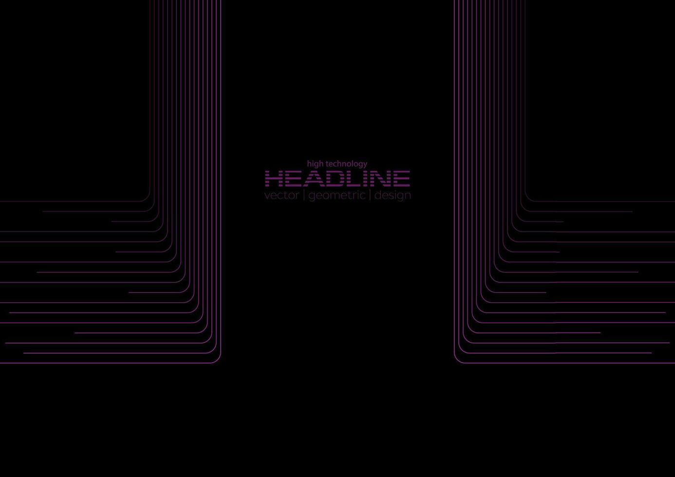 Dark violet minimal lines abstract futuristic tech background vector