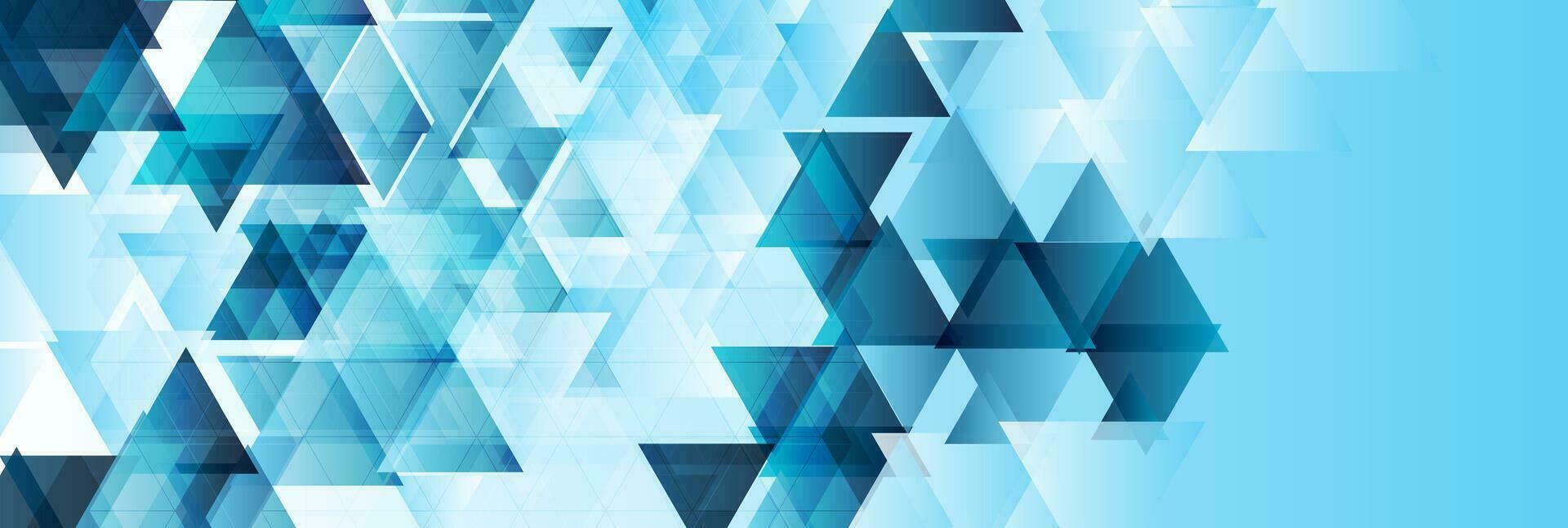 Blue glossy triangles abstract technology background vector