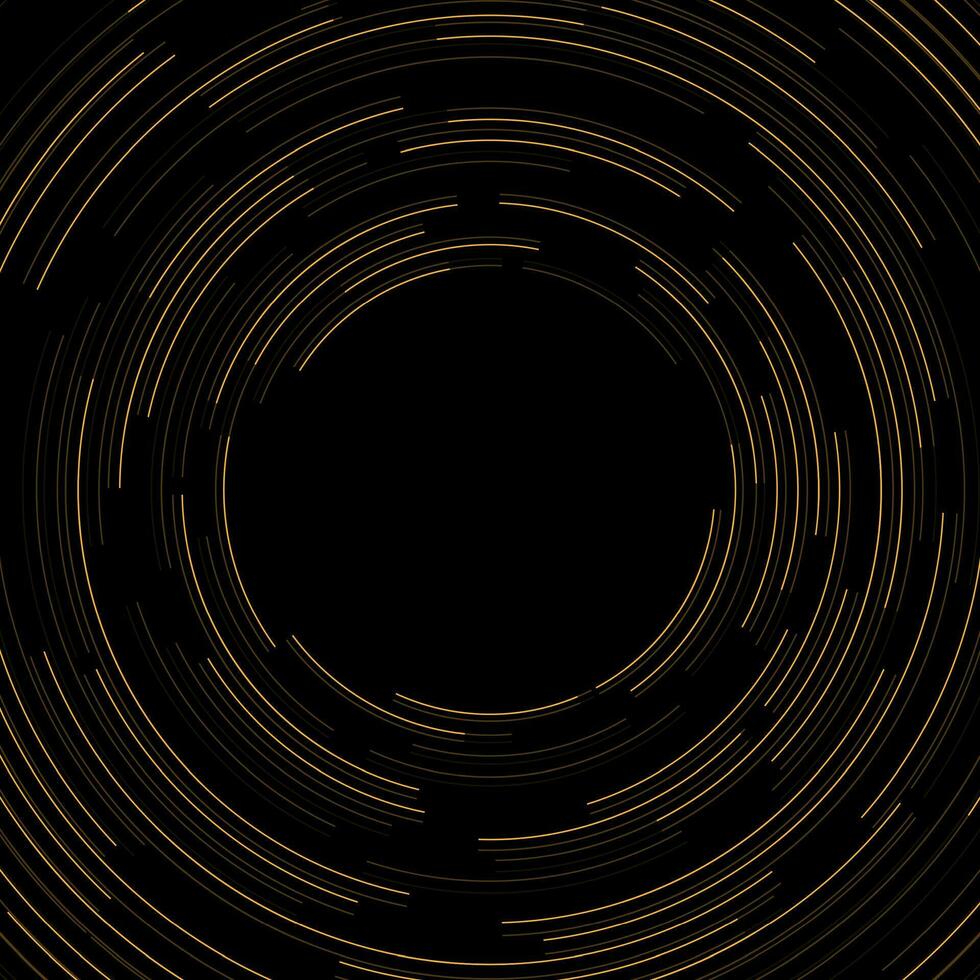 Golden minimal round lines abstract futuristic tech background vector