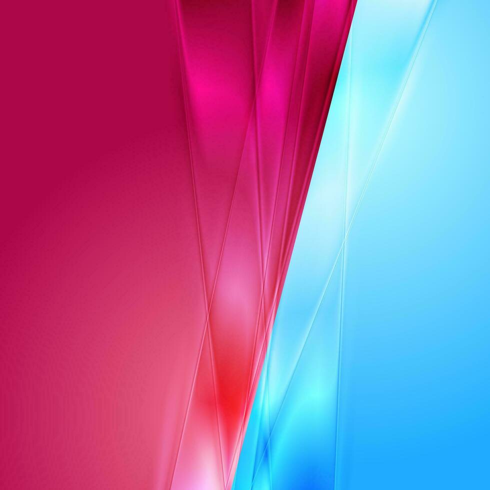 Pink cyan glossy smooth stripes abstract background vector
