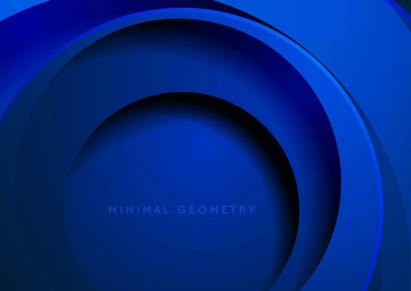 Dark blue geometric tech background with circles vector
