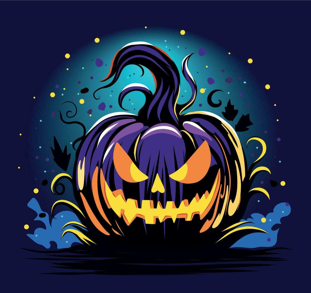 Víspera de Todos los Santos calabaza vector avatar