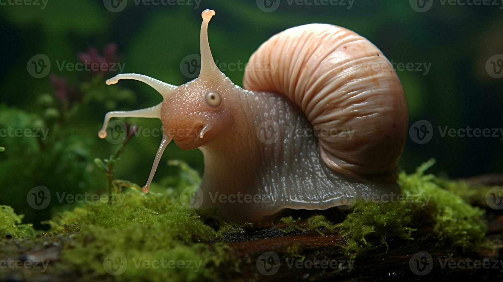 AI generative Realistic Alien snail like creature xenomorph close up photo