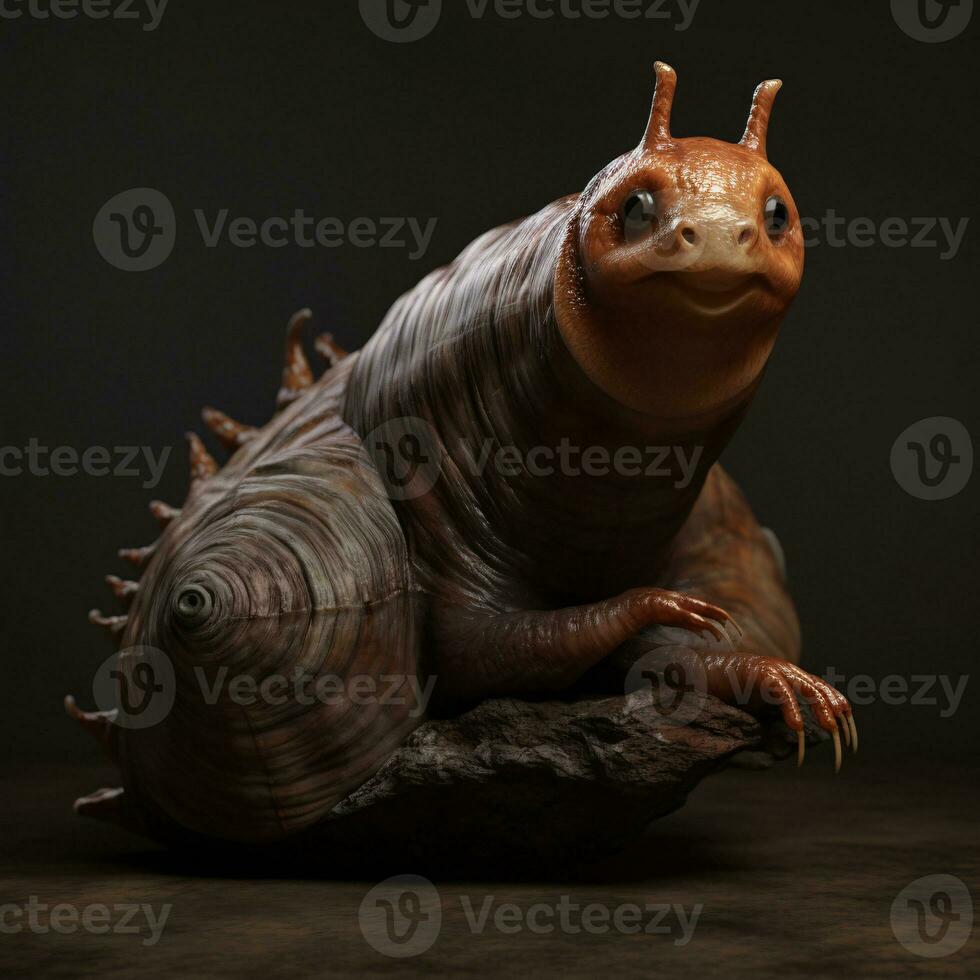 AI generative Realistic Alien snail like creature xenomorph close up photo