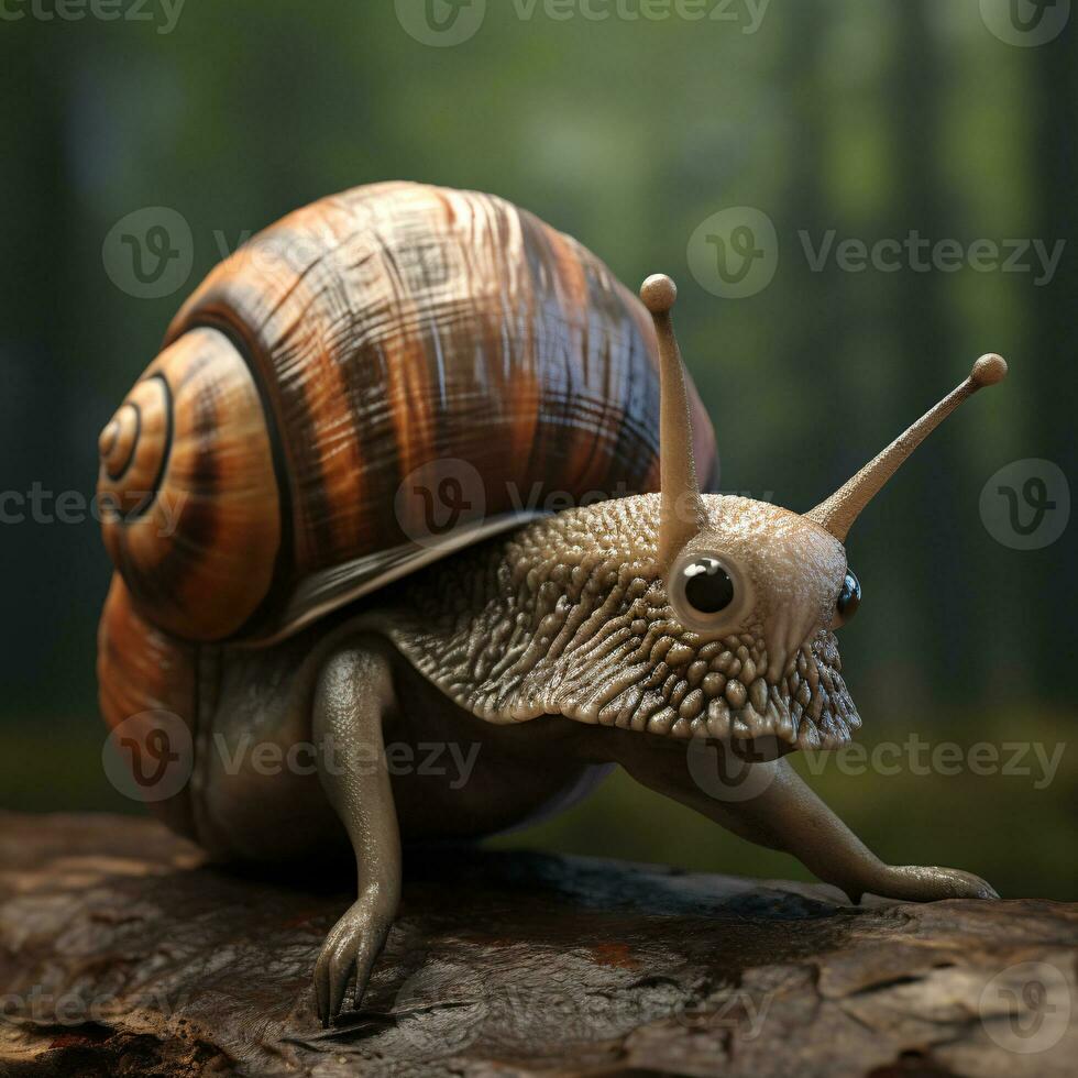 AI generative Realistic Alien snail like creature xenomorph close up photo