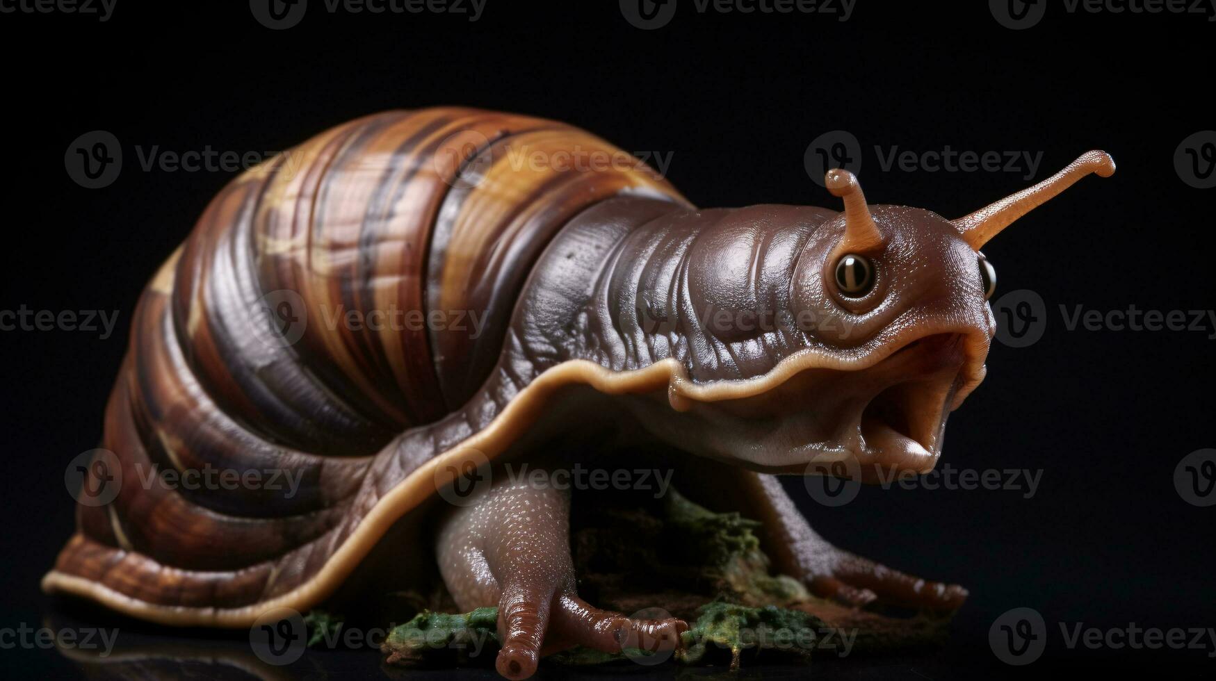 AI generative Realistic Alien snail like creature xenomorph close up photo