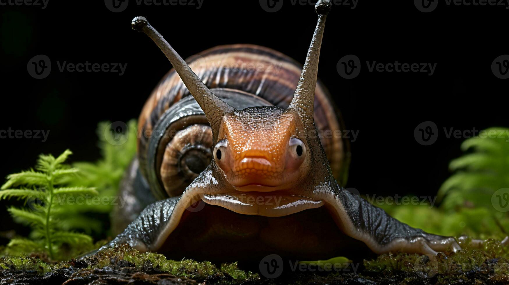 AI generative Realistic Alien snail like creature xenomorph close up photo