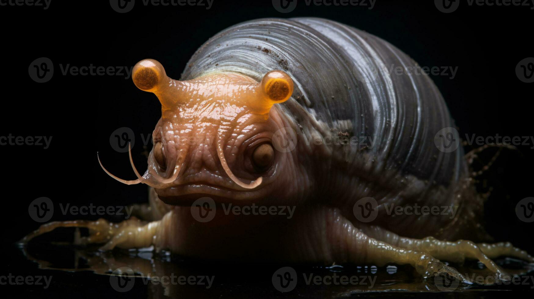AI generative Realistic Alien snail like creature xenomorph close up photo